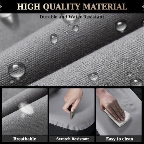 Coverado Car Seat Covers Front, Canvas Universal Seat Covers for Cars, 2-Pack Car Seat Cushions, Auto Seats Protectors for Kids & Dogs, Driver Seat Covers Fit for Most Vehicles Trucks SUVs/Gray - Image 4