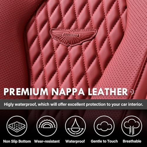 Coverado Seat Covers, Car Seat Covers Front Seats, Red Car Seat Cover, Waterproof Car Seat Covers, Car Seat Cushion, Front Car Seat Covers Leatherette Car Seat Protector Universal Fit Most Cars - Image 5
