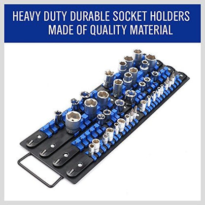 HORUSDY 80-Piece Heavy Duty Socket Organizer, 1/4-Inch, 3/8-Inch, 1/2-Inch, Premium Quality Socket Holders - Image 4