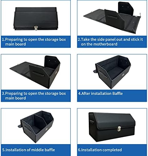 Trunk Organizer for Car,Trunk Organizer for SUV & Sedan,With Lid,Multi-Functional,Foldable Cargo Stotage Box - Black - Small - Image 6