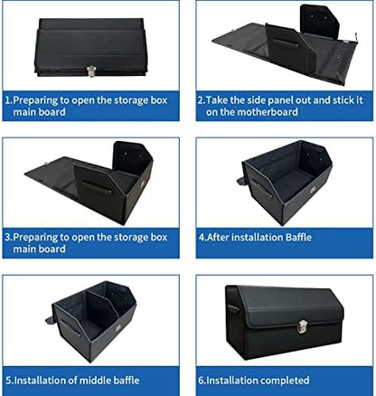Trunk Organizer for Car,Trunk Organizer for SUV & Sedan,With Lid,Multi-Functional,Foldable Cargo Stotage Box - Black - Small - Image 6