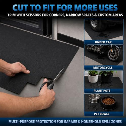 31'' x 36'' Garage Floor Mat, Absorbent Garage Mat for Oil Spills, Garage Floor Mats for Under Car & Motorcycle, Reusable Leakproof Garage Carpet with PE Backing for Driveway Drips and Stains - Image 7