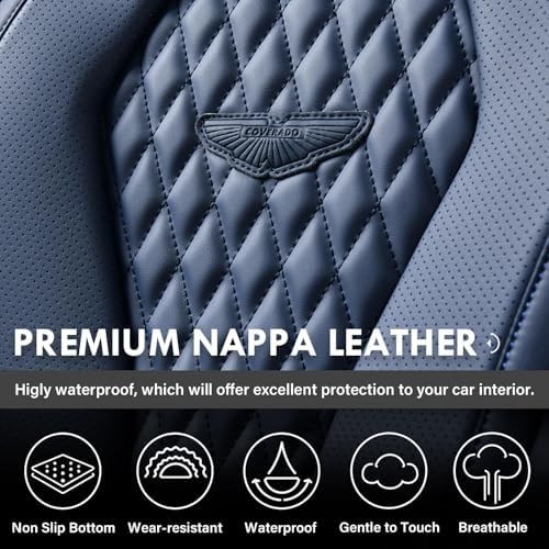 Coverado Seat Covers, Car Seat Covers Front Seats, Blue Car Seat Cover, Waterproof Car Seat Covers, Car Seat Cushion, Front Car Seat Covers Leatherette Car Seat Protector Universal Fit Most Cars - Image 5