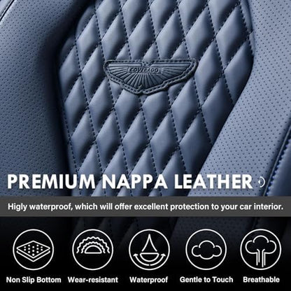 Coverado Seat Covers, Car Seat Covers Front Seats, Blue Car Seat Cover, Waterproof Car Seat Covers, Car Seat Cushion, Front Car Seat Covers Leatherette Car Seat Protector Universal Fit Most Cars - Image 5