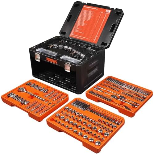 Mechanic Tool Set, Socket Set, 320-Pcs Professional Mechanics Tool Set & Metric and Standard Socket Set, 1/4″ 3/8″ 1/2″ Drive with 72-Tooth Ratchet, Car Mechanic Tool Kit for Automotive Repair by Mumicol