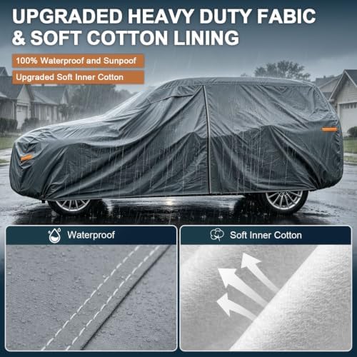 GUNHYI Multi-Layer Large SUV Car Cover Waterproof All Weather Heavy Duty - Image 2