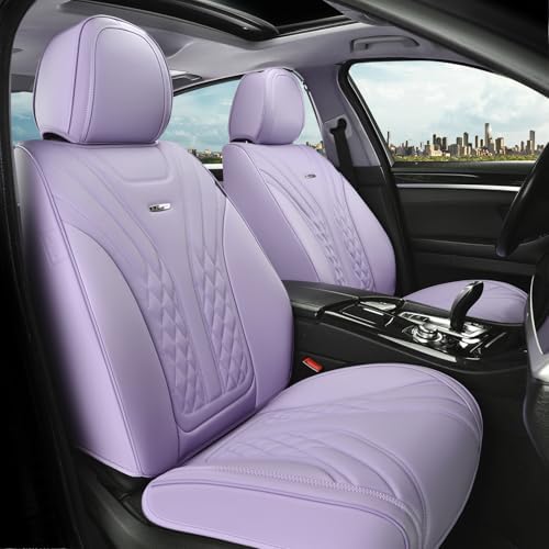 Coverado Car Seat Covers Full Set, Automotive Front and Rear Seat Covers with Backrest, Nappa Leather Car Seat Protectors Waterproof, Universal for Most Vehicles - Image 2