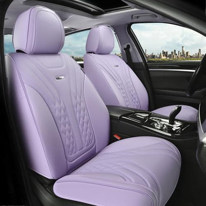 Coverado Car Seat Covers Full Set, Automotive Front and Rear Seat Covers with Backrest, Nappa Leather Car Seat Protectors Waterproof, Universal for Most Vehicles - Image 2