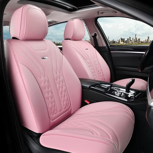 Coverado Car Seat Covers, Car Seat Covers Front Seats, 2-Pack Front Seat Cover, Nappa Leather Waterproof Seat Covers, Car Seat Protectors, Automotive Seat Covers Universal Fit for Most Vehicles by COVERADOAUTO