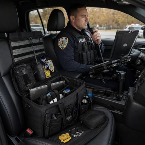 Car Front Seat Organizer | Patrol Bag | large police duty bag | 35L size 15" laptop compatible | Military Duffle for patrol, Gym, Camping, Hunting, Range | DIY space - Image 2