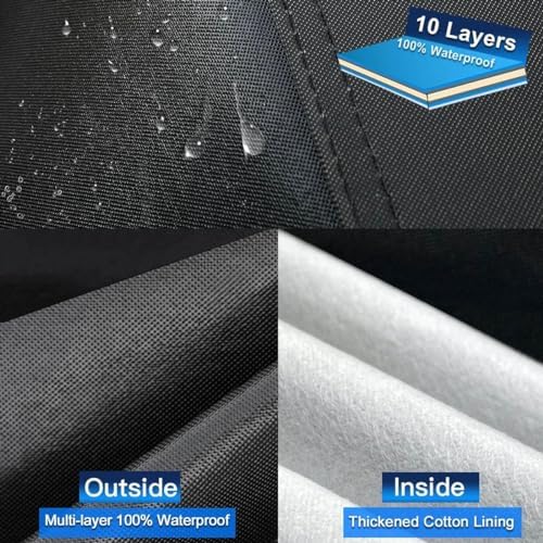 10 Layers Truck Cover Waterproof All Weather. Pickup Truck Cover Rain Snow UV Dust Protection. Length Up to 205 inches, Universal Fit for HR-B-PK-S(A-535)-0. - Image 2