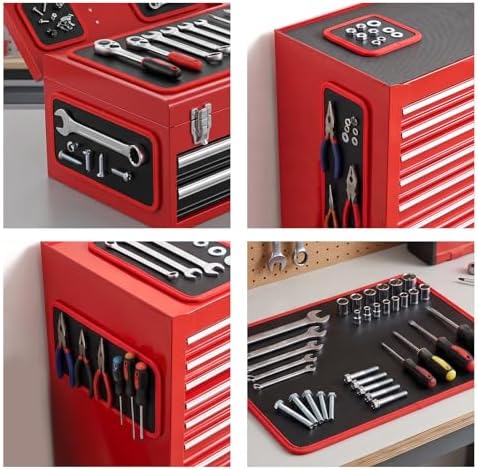 Magnetic Tool Mat Set, 4 Pack Heavy Duty Flexible Magnetic Mat with PVC Coating, Holds Screws, Bolts, Nuts and Small Tools for Garage Workshop and Auto Repair (Red) - Image 7