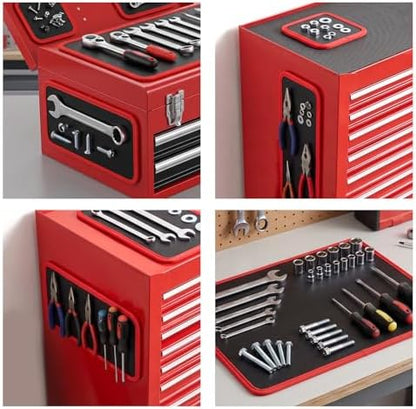 Magnetic Tool Mat Set, 4 Pack Heavy Duty Flexible Magnetic Mat with PVC Coating, Holds Screws, Bolts, Nuts and Small Tools for Garage Workshop and Auto Repair (Red) - Image 7