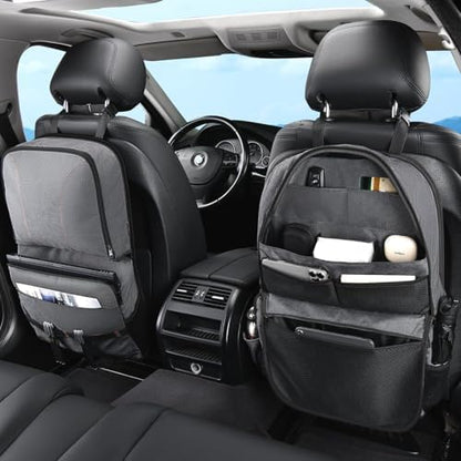 Coverado Backseat Car Organizer 2 Packs, Heavy-Duty Durable Dual-Way Use Car Back Seat Organizer Waterproof with Multi Pockets, Zipper Closure Design, Protect Valuables from Spills, Keeps Car Tidy by COVERADOAUTO