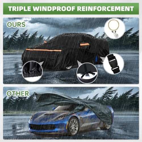 Car Cover for Corvette C7 Stingray/Z51/Z06 (2014-2019), Outdoor Cover Waterproof All Weather with Zipper Door, Heavy Duty Full Car Cover with Soft Cotton Lining,for Sun, Dust,Rain & Snow Protection. - Image 5