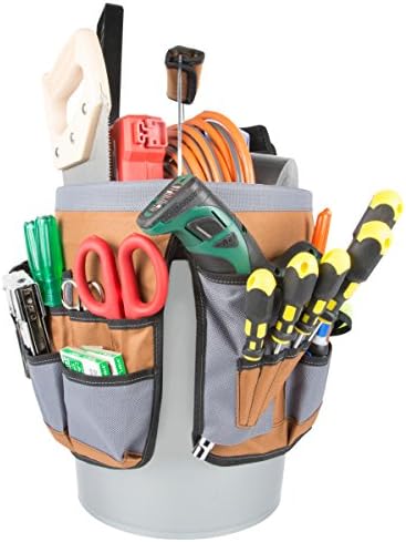Dickies 35-Pocket 5-Gallon Bucket Organizer With Drill Holster, Padded Handle, and Tape Tether, for Contractors and Painters - Image 7