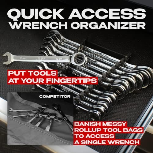 12pc MM/Metric TIGHTSPOT Ratcheting Wrenches - With Quick Access Wrench Organizer - Our standard in combination wrench sets from gear to tip - Image 2