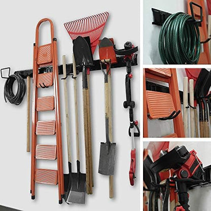 Wallmaster Garage Tool Storage Rack, Wall Mounted Garden Tool Organizer - Image 7