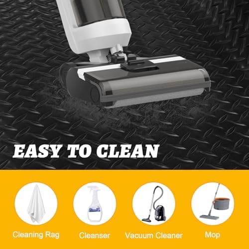 Grandroad auto 8x25 FT Garage Floor Mat, 2.8mm Thickened Flooring Roll for Under Car Diamond Plate PVC Rubber Mat with 20 Pcs Tapes, Non-Slip Floor Mat for Garage, Warehouse, Gyms, Trailer, Black - Image 5