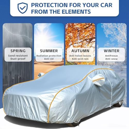 Full Car Cover for Alpina E36 3 Series Cabriolet (1992-1999),Full Exterior Covers Breathable Waterproof Dustproof Sun Protection Snowproof with Reflective Strip and Zipper Door - Image 3