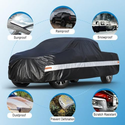 10 Layers Truck Cover Waterproof All Weather. Pickup Truck Cover Rain Snow UV Dust Protection. Length Up to 205 inches, Universal Fit for HR-B-PK-S(A-535)-0. - Image 5