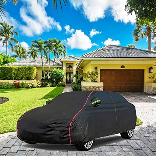 Car Cover, Fit for MPV, Breathable New Material for Sun Protection, Waterproof, UV Protection, Snow and Wind Protection, with Zipper Door, Suitable for Indoor and Outdoor Use (199"-210") B16 - Image 2