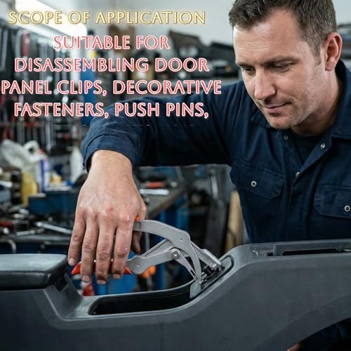 Car Clip Pliers, Auto Fastener Rivet Remover Tool, Spring-Loaded Panel Clip Removal Pliers for Car Door Panel Dashboard Interior Maintenance, 7 Inch - Image 6