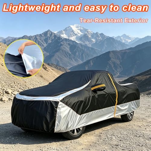 Waterproof Heavy Duty Truck Cover Custom Full Exterior Covers with Sunshade, Cotton Liner, Breathable Ventilation Mesh and Zipper, Fit (Truck XL-Length 240 to 254 inch) - Image 5