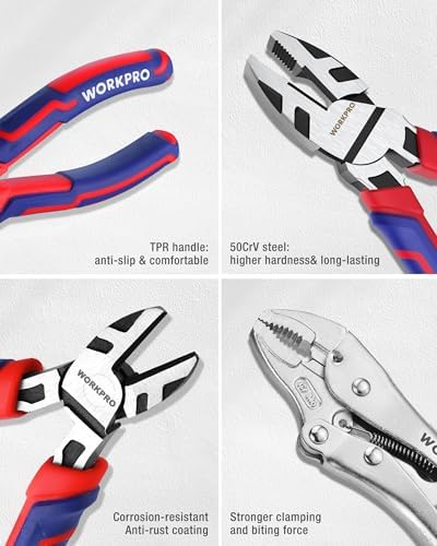 WORKPRO Pliers & Wrench Set, 12-Piece Pliers Tool Set with Organizer - Image 7