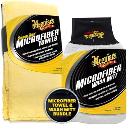 Meguiar's Supreme Shine Microfiber Towels X3002 Microfiber Wash Mitt Bundle by Unknown