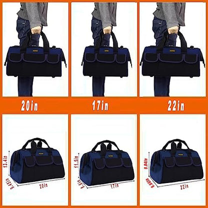 FASTECH 20 Inch Heavy Duty Tools Bag with Wide Mouth for Tool Storage, Carrier and Organizer,Tote Bag for Men/Women, Wide Mouth Tool Bags With Inside Pockets (20 Inch) - Image 5