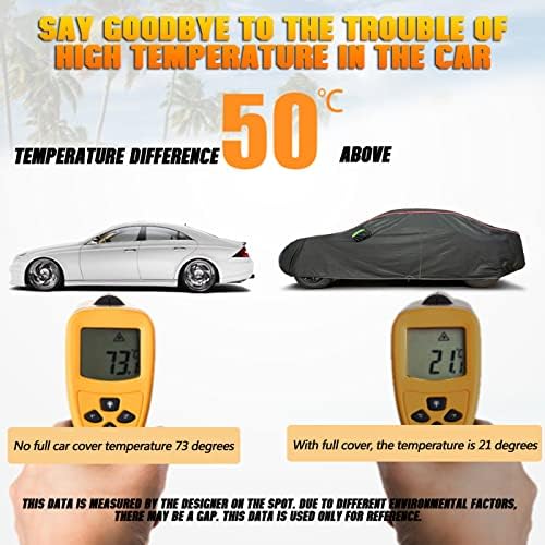 Car Cover, Fit for MPV, Breathable New Material for Sun Protection, Waterproof, UV Protection, Snow and Wind Protection, with Zipper Door, Suitable for Indoor and Outdoor Use (199"-210") B16 - Image 3
