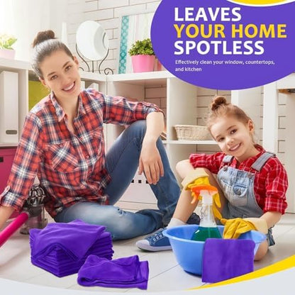 Nuenen Car Microfiber Clean Cloths, Purple, 16 x 16 Inch, 60 Pcs - Image 5