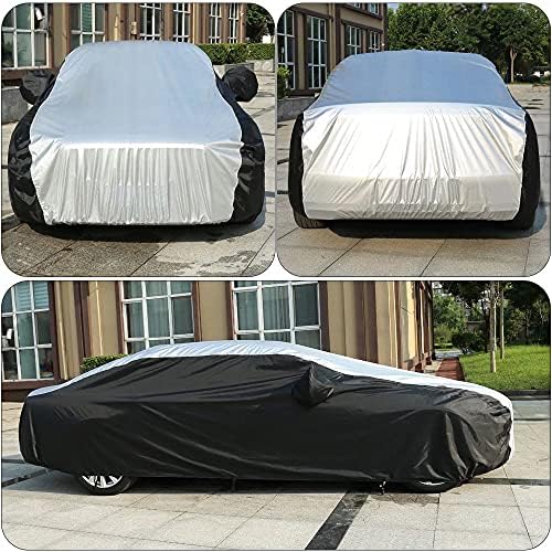 Coverado Car Cover Waterproof All Weather, Lightweight Outdoor Full Exterior Covers Sealed with PU Waterproof Tape, Sedan Car Cover Snow Wind UV Hail Protection Universal Fit for Sedan (191"-200") - Image 4