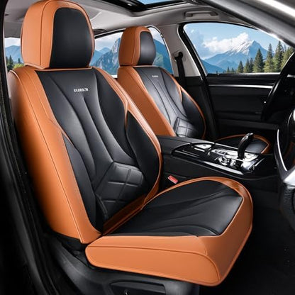 FLORICH Seat Cover, Car Seat Covers Full Set, Waterproof Leather Car Seat Protector 5 Seats, Front and Rear Seat Covers for Cars, Automotive Seat Covers Protector Fit for Most Cars Trucks SUV - Image 2