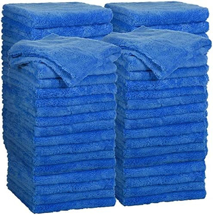 Shimeyao 40 Pcs 16 x 16 Inch Microfiber Towels for Cars, 500 GSM Edgeless Plush Car Detailing Towels, Lint Free Scratch Free Cleaning Cloths for Drying, Washing, Polishing, Waxing, Home (Dark Blue) by Shimeyao