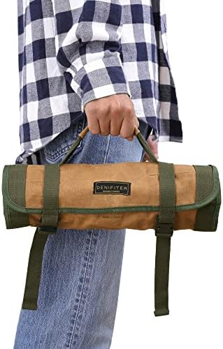 Wrench Tool Roll, Heavy Duty Waxed Canvas Multi-purpose Tool Pouch Bag With 25 Pockets, Easy Storage, Durable (Khaki) - Image 6