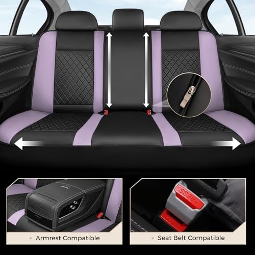 Coverado Car Seat Covers Full Set, Automotive Leather Seat Covers for Car，Universal Fit Front Back Seat Cover, Non-Slip Waterproof Breathable Car Seat Protector - Image 6