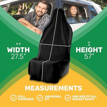 UltraSport Waterproof Towel Car Seat Cover, Universal Fit, Sweatproof & Odor-Resistant Front Seat Protector, Quick-Dry, Machine Washable for Gym, Pets, Travel, Outdoor Adventures, Black - Image 6