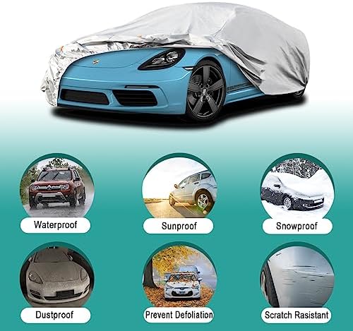 GUNHYI Waterproof 6-Layer Coupe&Sports Car Cover(Length Up to 163 Inches) - Image 5