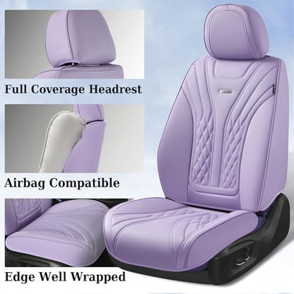 Coverado Car Seat Covers Full Set, Automotive Front and Rear Seat Covers with Backrest, Nappa Leather Car Seat Protectors Waterproof, Universal for Most Vehicles - Image 3