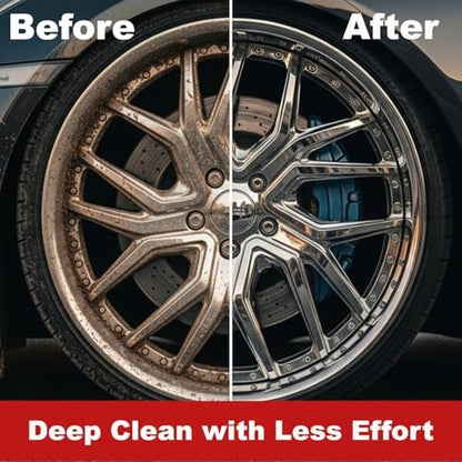 EZ Detail Brush Big - Red - Wheel Rim Cleaner for Cars, Bike, Trucks, Motorcycle, and Other Vehicles. Non-Scratch Auto Detailing Tool, Easily reaches Nook and Crannies - Image 7