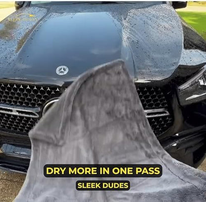 Sleek Max Dry 2K - 2000GSM Microfiber Car Drying Towel, 20x31in, Black - Image 3