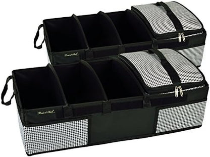 Picnic at Ascot - Heavy Duty Trunk Organizer - No Slide Rigid Base -70 LB Capacity - 30" x 15" - Black - Pack of 2 by PicnicatAscot