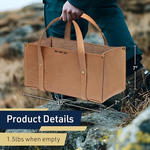 Kings County Tools Heavy Duty Buffalo Leather Tote Tool Bag, 15x7x7-Inch - Image 5