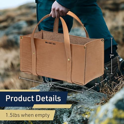 Kings County Tools Heavy Duty Buffalo Leather Tote Tool Bag, 15x7x7-Inch - Image 5