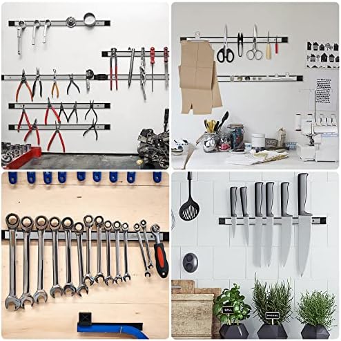 6 Pieces 24" Magnetic Tool Holder Strip, Stainless Steel Surface Tool Magnet Bar, Metal Tool Organizer Rack for Garage Organization, Easy To Install in Workshop, Mounting Screws Included - Image 6