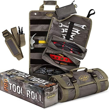 Ryker PRO Heavy Duty Motorcycle Tool Roll Up Bag w/Socket Wrench Organizer by TheRykerBag