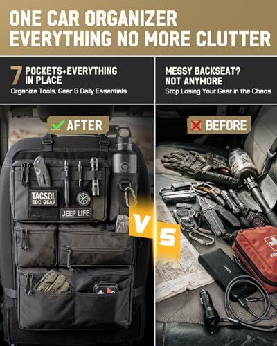 All in One Car Seat Back Organizer Fit Most Cars SUV Trucks Jeeps - Image 4