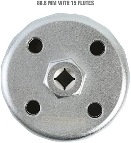 OEMTOOLS 87136 88.8MM 15 Flute Oil Filter Cap Wrench, Filter Puller for Hyundia and Kia Vehicles, 3/8 Inch Ratchet, 27MM socket, or 1/16 Inch Socket - Image 2